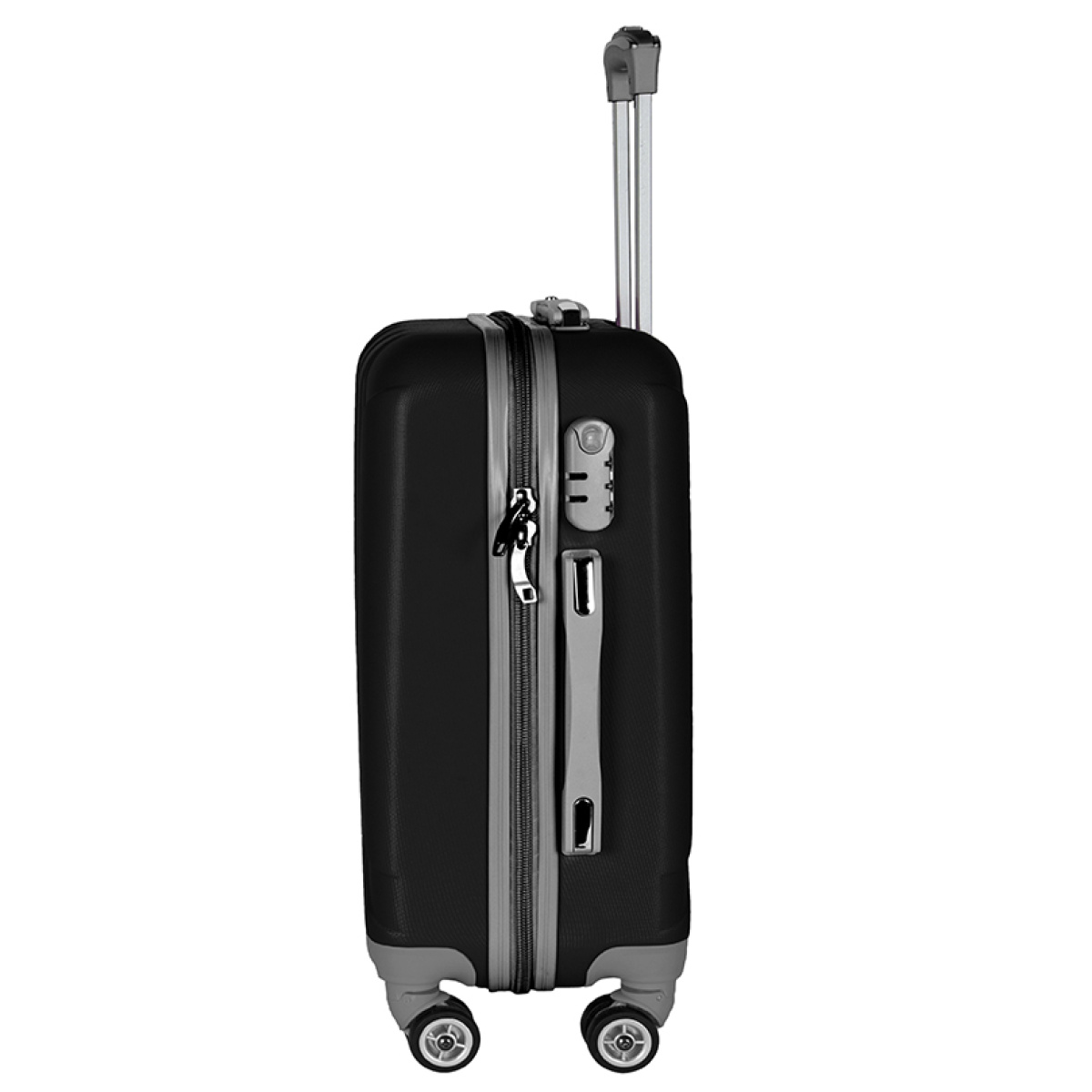 Walizka mała czarna z szarymi elementami Paso - obrazek 4