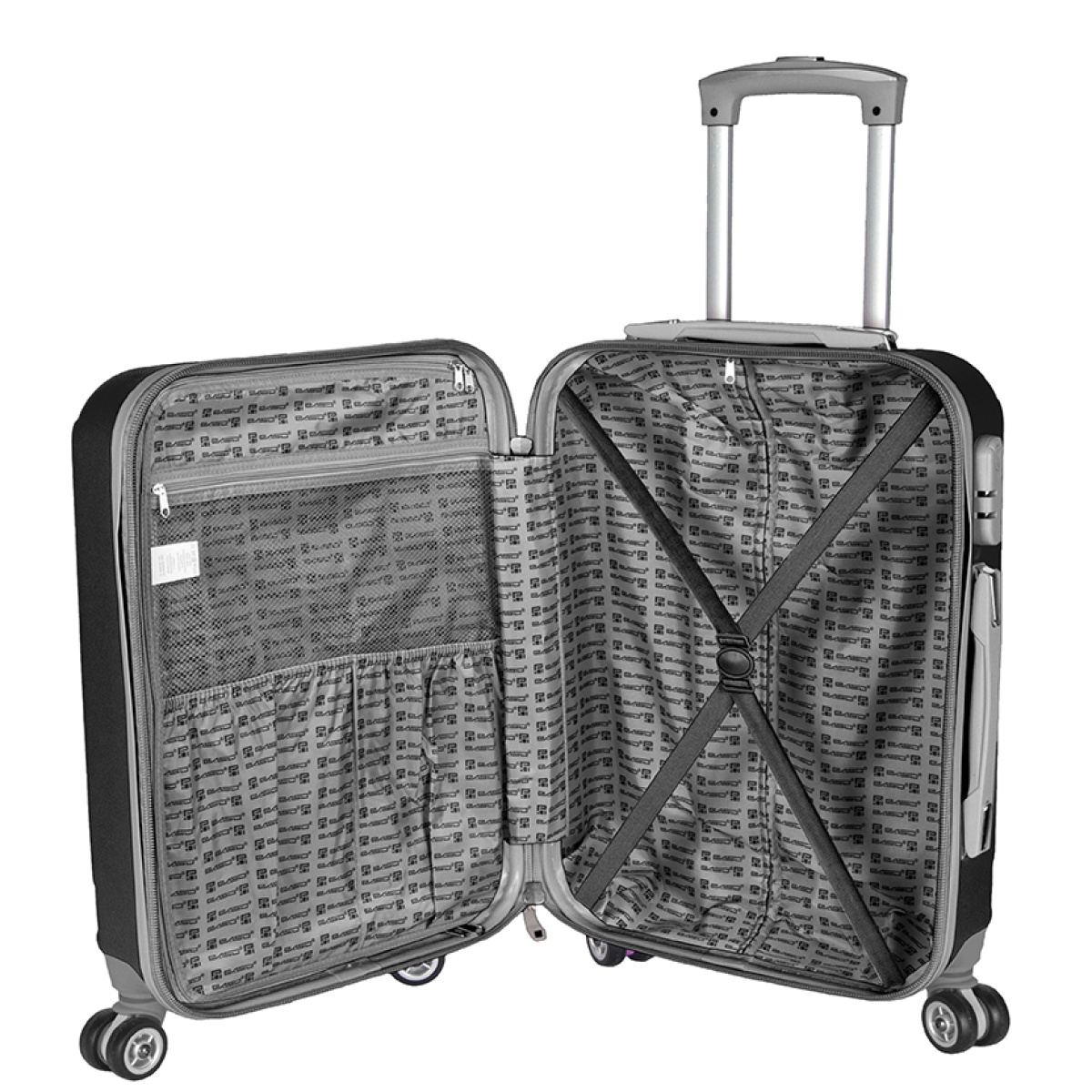 Walizka mała czarna z szarymi elementami Paso - obrazek 5