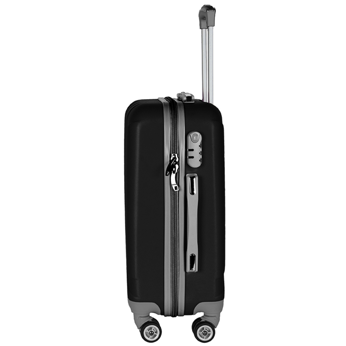 Walizka średnia czarna z szarymi elementami Paso - obrazek 4