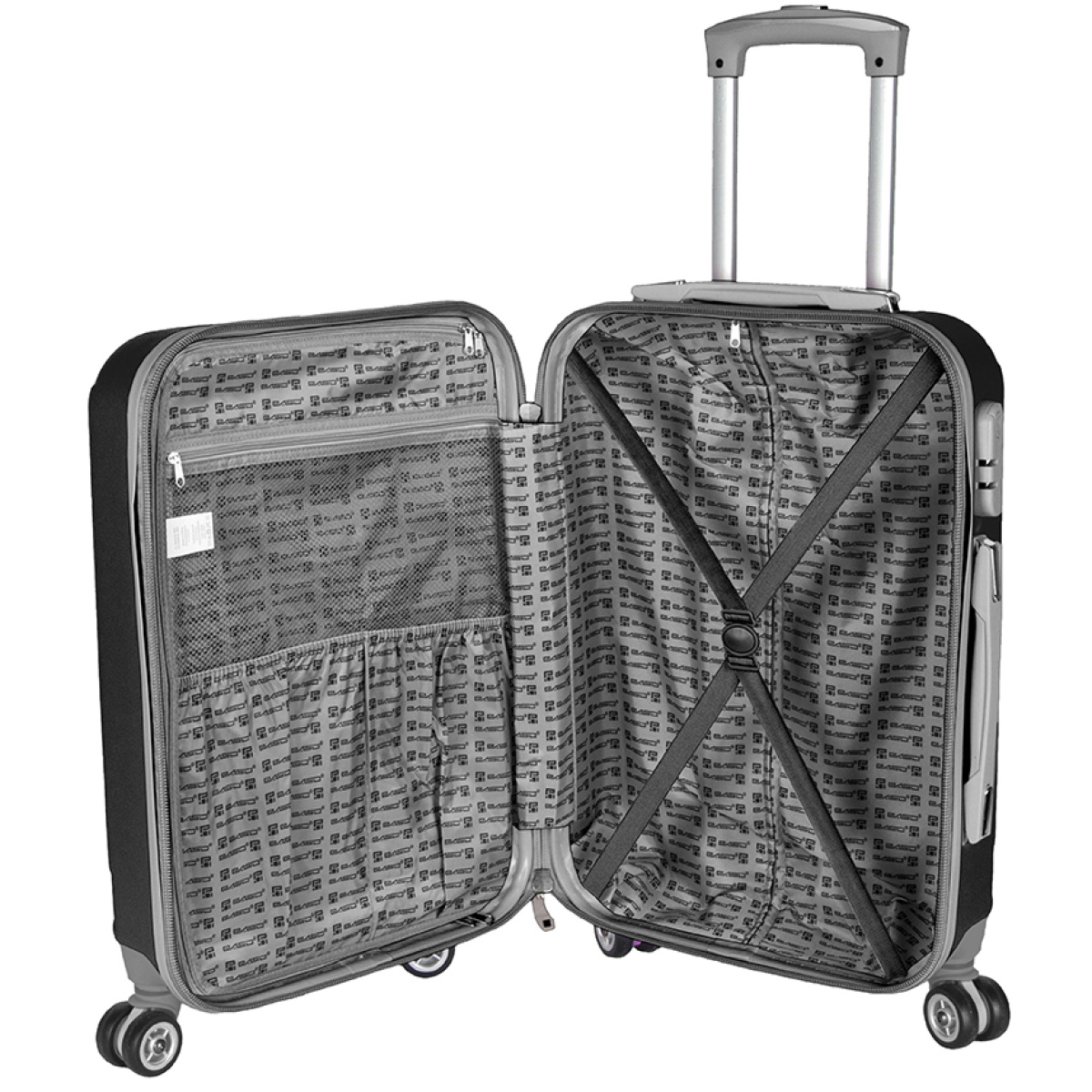 Walizka średnia czarna z szarymi elementami Paso - obrazek 5