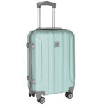 Walizka średnia  miętowa z szarymi dodatkami Paso