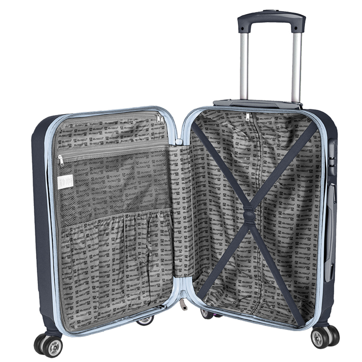 Walizka średnia granatowa z błękitnymi dodatkami Paso - obrazek 5