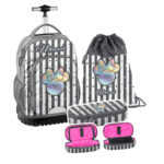 Zestaw 3-elementowy Myszka Minnie BeUniq plecak na kółkach