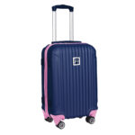 Walizka mała granatowa z różowymi wstawkami Paso