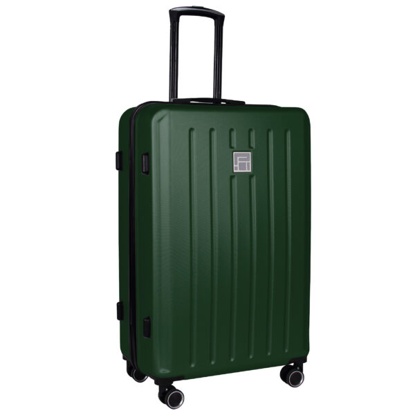 Walizka duża ciemnozielona z czarnymi elementami Paso