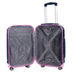 Walizka mała granatowa z różowymi wstawkami Paso - obrazek 5