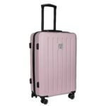 Walizka średnia różowa z czarnymi dodatkami Paso