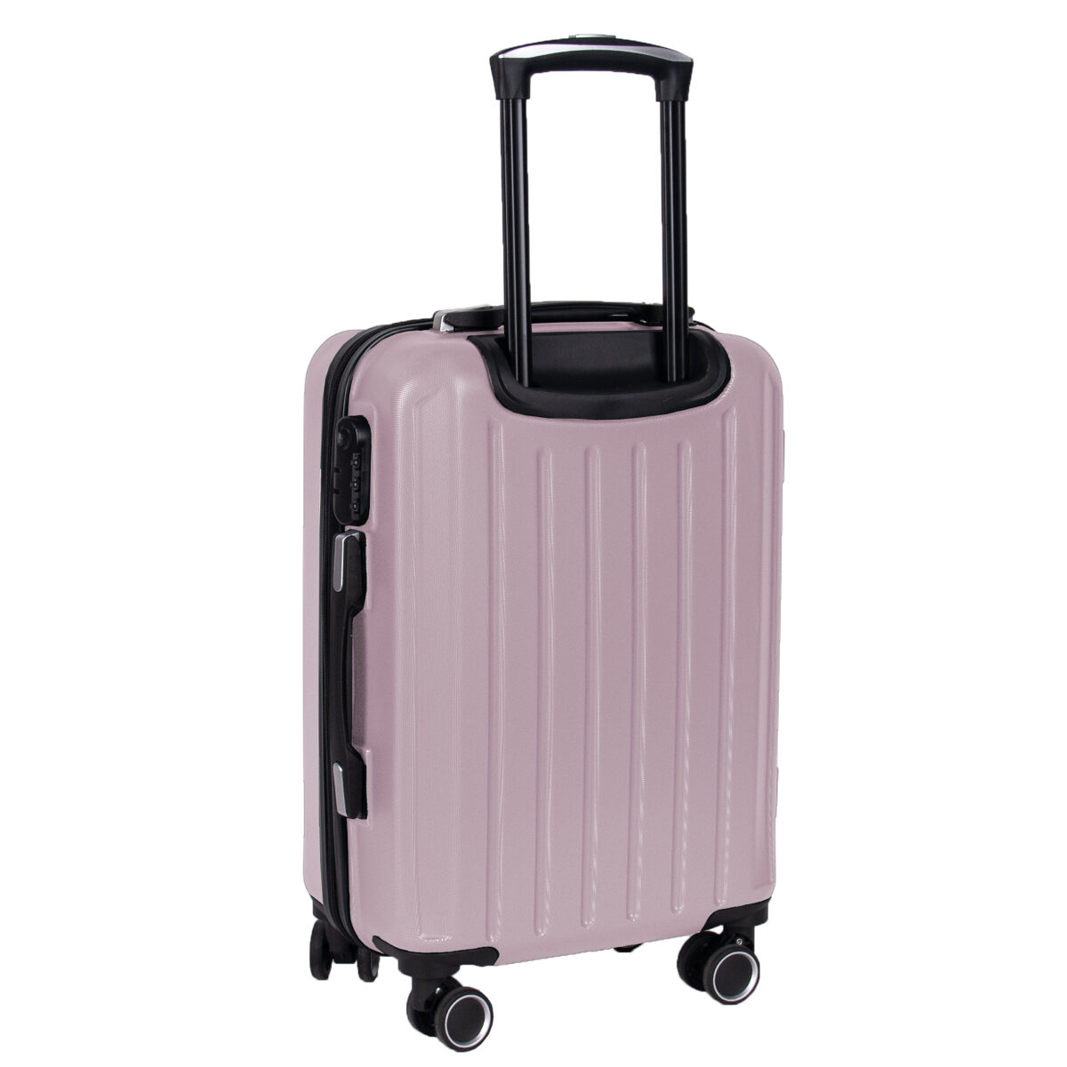 Walizka średnia różowa z czarnymi dodatkami Paso - obrazek 3