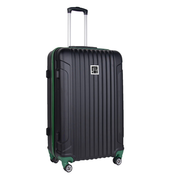 Walizka średnia czarna z zielonymi elementami Paso