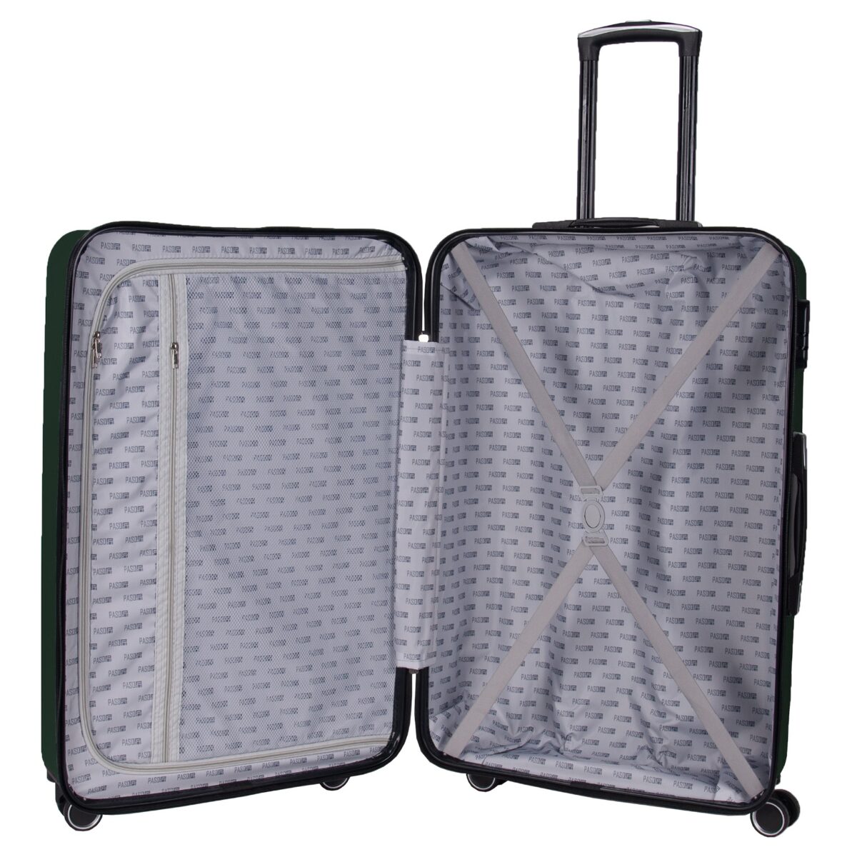 Walizka duża ciemnozielona z czarnymi elementami Paso - obrazek 5