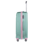 Walizka średnia zielona z różowymi elementami Paso - obrazek 4