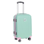 Walizka mała zielona z różowymi elementami Paso