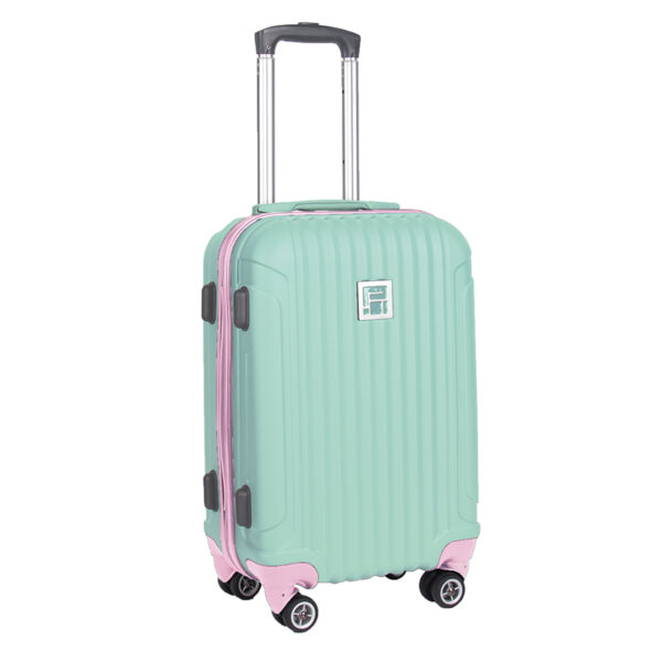 Walizka mała zielona z różowymi elementami Paso