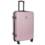 Walizka duża różowa z czarnymi dodatkami Paso