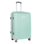 Walizka duża zielona z różowymi elementami Paso