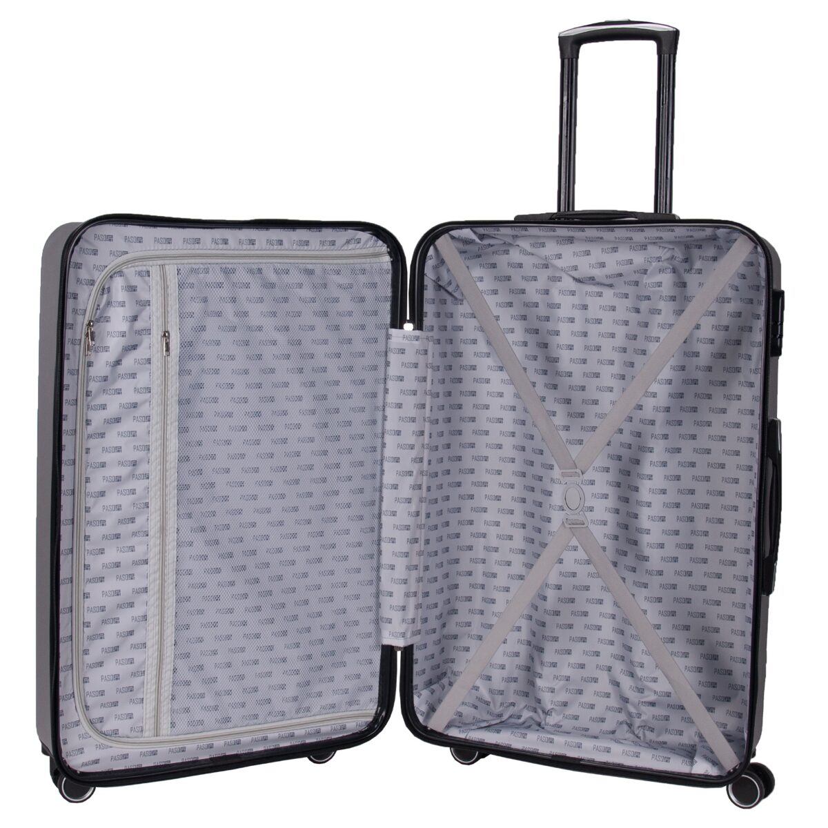 Walizka duża szara z czarnymi wstawkami Paso - obrazek 5