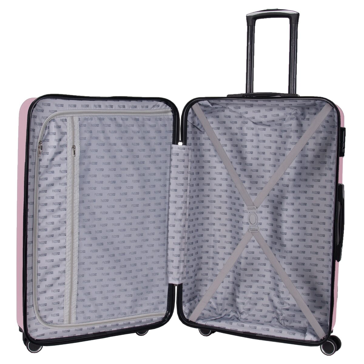 Walizka duża różowa z czarnymi dodatkami Paso - obrazek 5