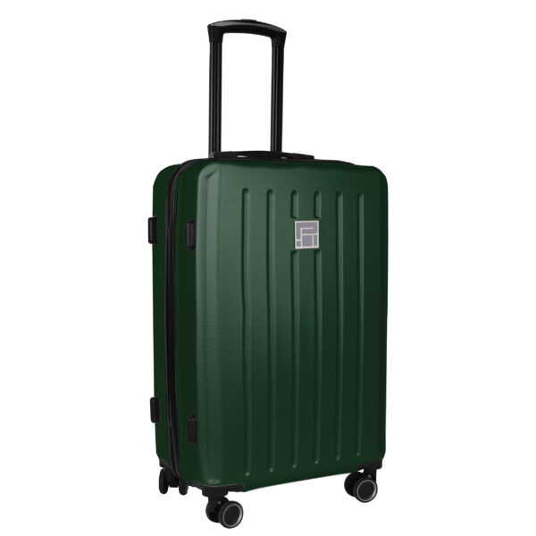 Walizka średnia ciemnozielona z czarnymi elementami Paso