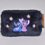 Piórnik pluszowy granatowa saszetka Stitch i Angel Paso